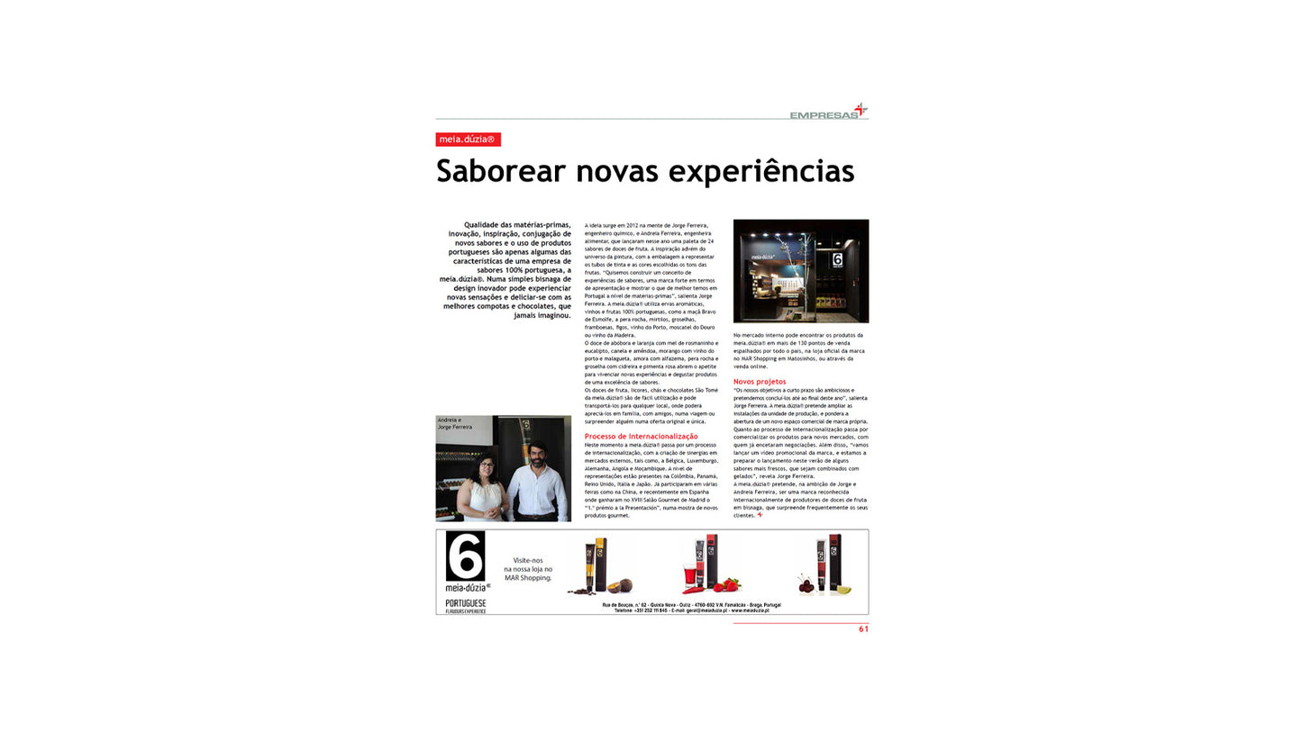 meia.dúzia® na Edição de Agosto no Suplemento Empresas+ do Público